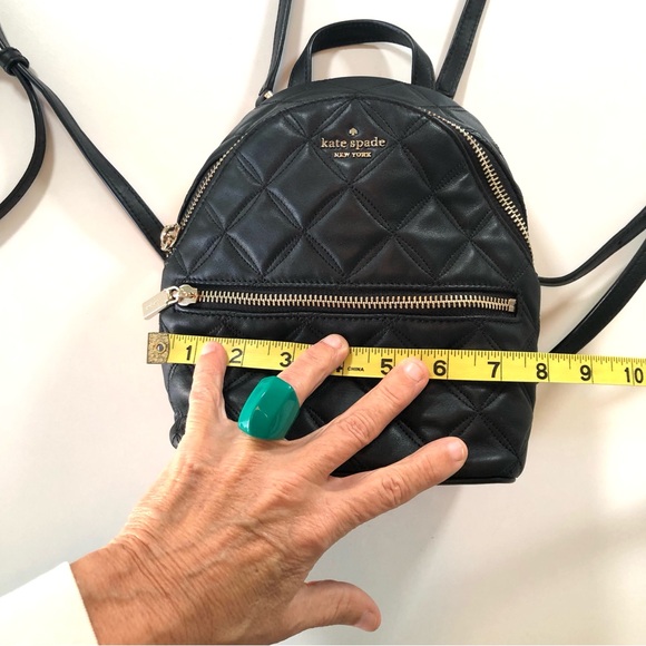Kate Spade Natalia Mini Convertible Backpack, Crossbody, Quilted Bag, in Black - Picture 7 of 16
